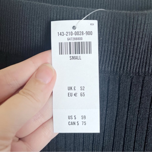 NWT Abercrombie And Fitch Black Ribbed Side Slit Pencil Skirt Small - Picture 2 of 5